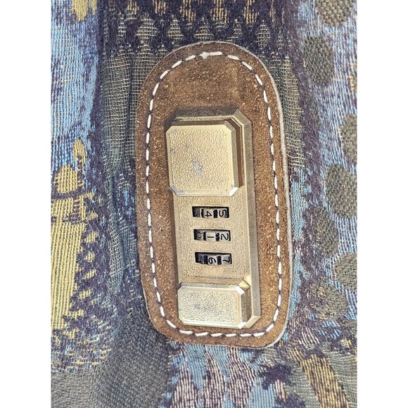 Vintage French Company Patchwork Suede Leather Travel Handbag Sz L 2710 - Picture 6 of 16